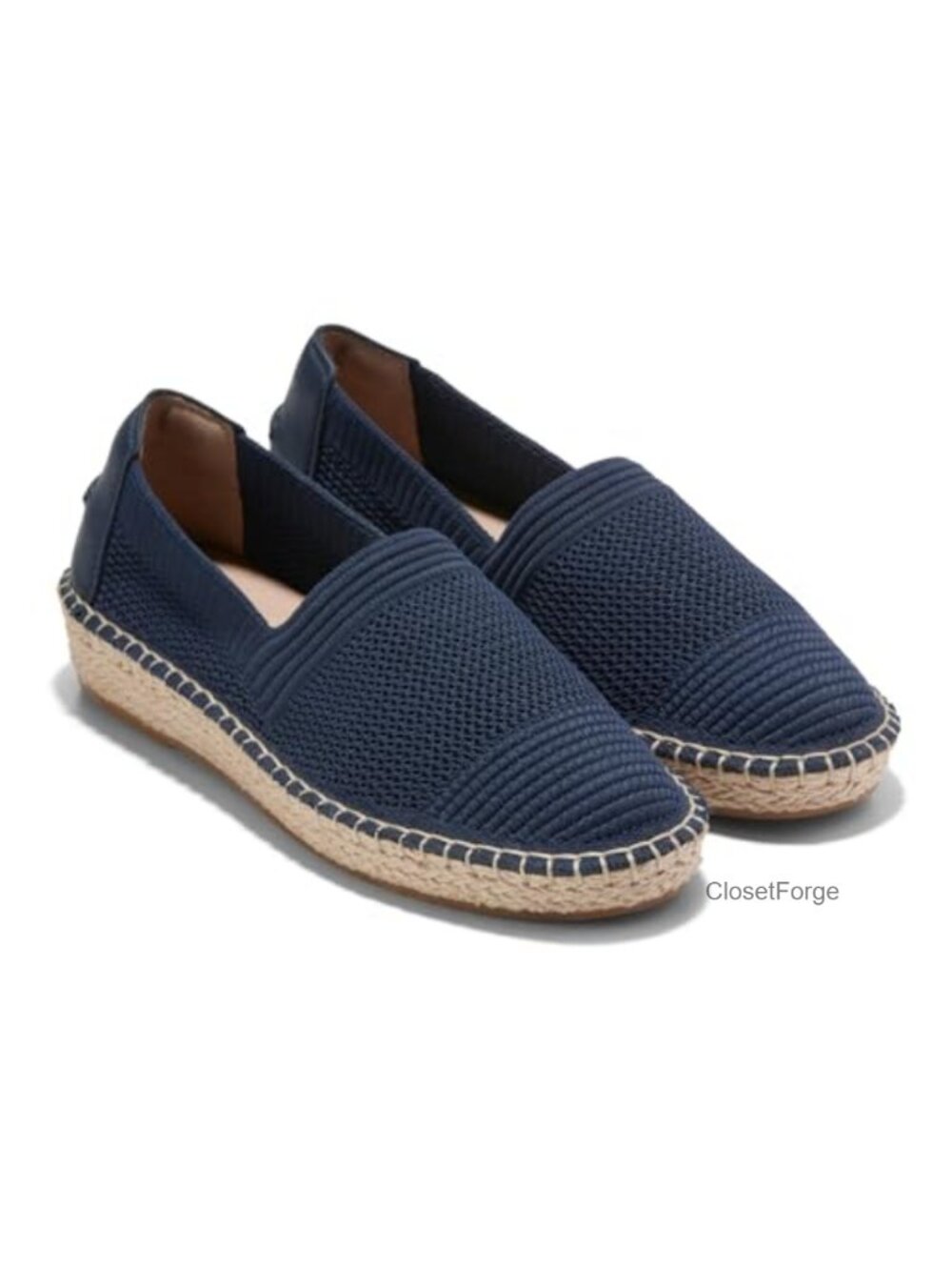 Women's Espadrille Slip-On Loafers Leather Cloudfeel